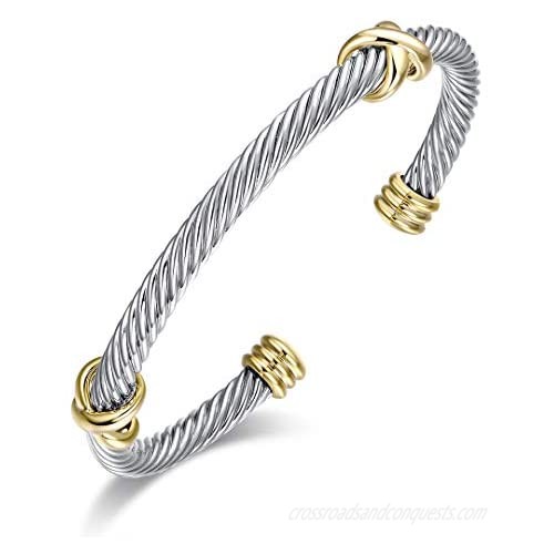 Ofashion Bracelet Designer Brand Inspired Cross Cable Bracelets for Women  6"