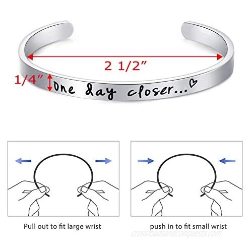 One Day Closer Bracelet Deployment Gift Military Jewelry Gifts for Wife Girlfriend Long Distance Relationship Jewelry