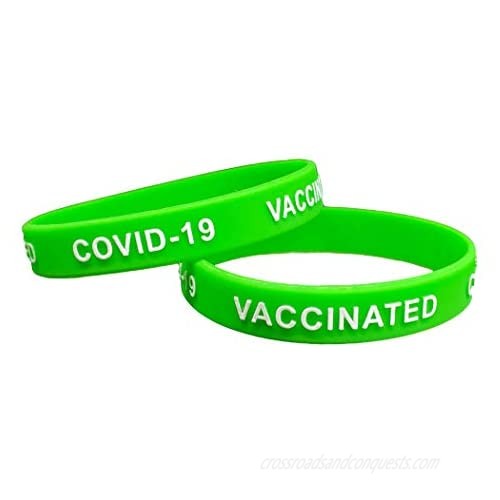 PREMIUM COVID-19 VACCINATED SILICONE WRISTBAND - 2-PACK ADULT SIZE BRACELET - FOR VACCINATION IDENTIFICATION