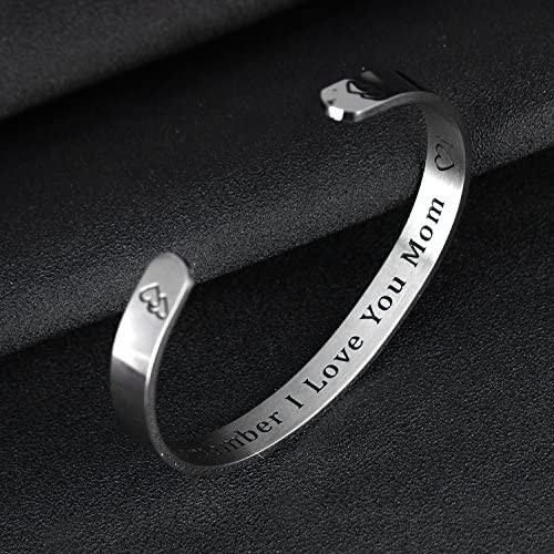 Remember I Love You Mom Cuff Bangle Bracelet Mom Gift From Daughter Son For Mother’s Day