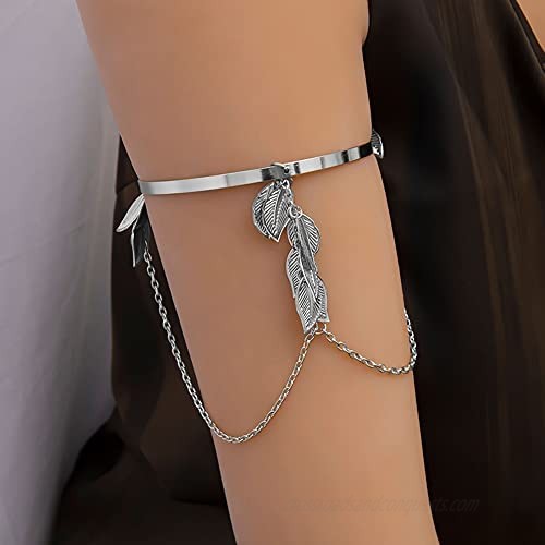 UBGICIG 6Pcs Coil Upper Arm Cuff Open Arm Bracelet Bangle Stretch Bracelets for Women Egirls Gold Adjustable Armband Set