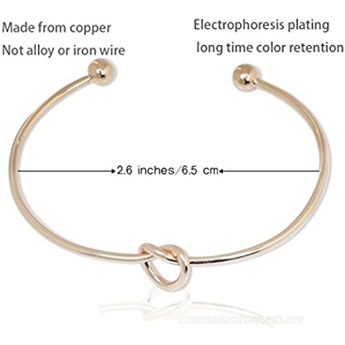 Vesungimey Love Knot Bracelet Bangle I Can't Tie The Knot Without You Bridesmaid Cards Bridesmaid Cuff Bracelet for Women - Silver Gold Rose Gold Set of 1 4 5 6 8 10