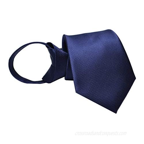 BESMODZ Men's 5 PCS Pretied Solid Color Zipper Ties Wedding Groom Zip Up Necktie