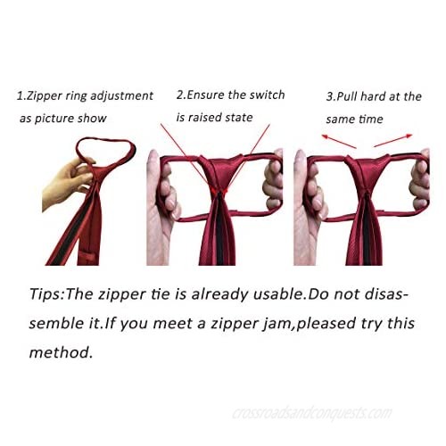 BESMODZ Men's 5 PCS Pretied Solid Color Zipper Ties Wedding Groom Zip Up Necktie
