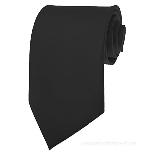 Black New Mens Solid Color Black Ties