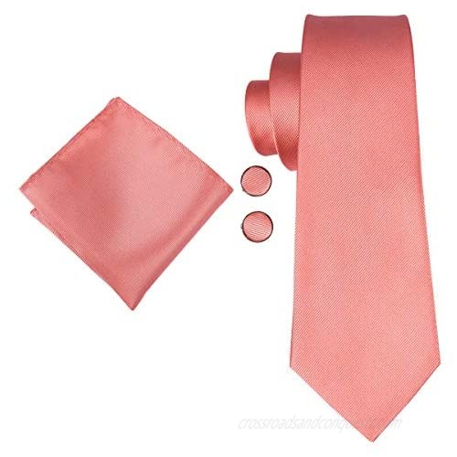 Dubulle Mens Paisely Silk Tie for Men Necktie and Pocket Square Set