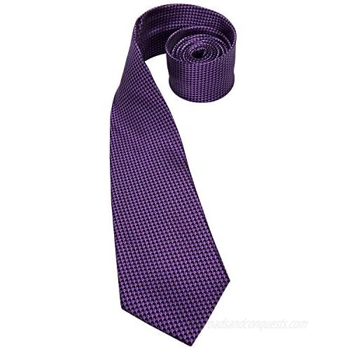 Dubulle Mens Tie Set Solid Paisley Necktie for Men Pocket Square Cufflinks Formal Silk