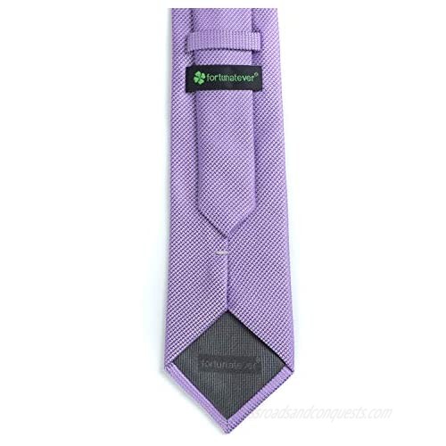 Fortunatever Mens Solid Color Tie Handmade Neckties With Multiple Colors+Gift Box