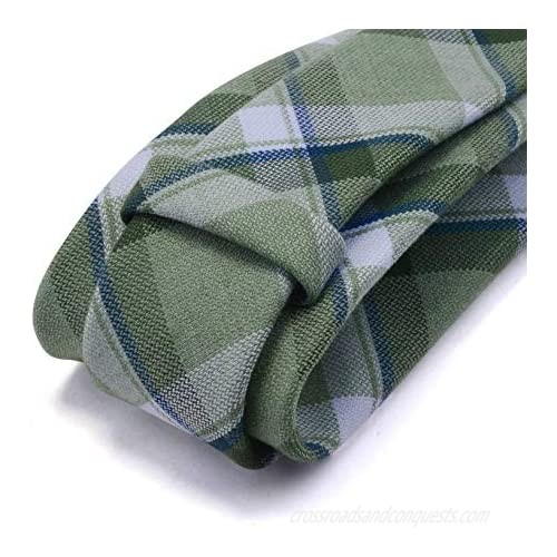 GUSLESON 2.8（7cm） Plaid/Striped Necktie Tartan Woven TR Material Tie + Gift Box