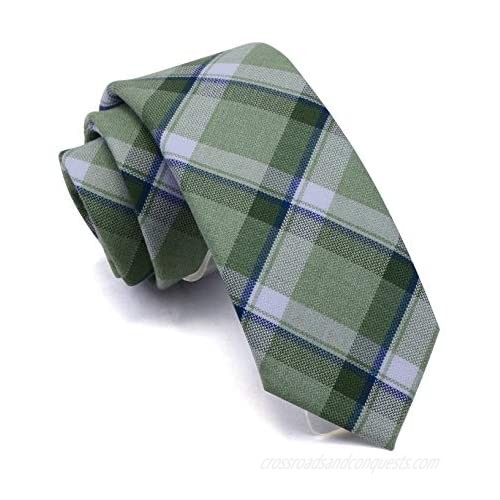 GUSLESON 2.8"（7cm） Plaid/Striped Necktie Tartan Woven TR Material Tie + Gift Box