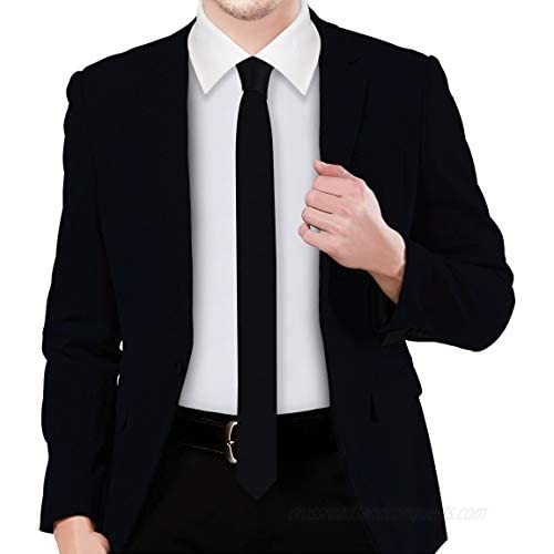 GUSLESON Fashion 1.58（4cm）Solid Color Skinny Tie Slim Necktie For Men + Gift Box