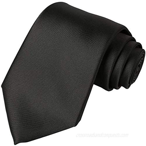 KissTies 63'' XL Tie Mens Extra Long Solid Satin Necktie For Big And Tall Men