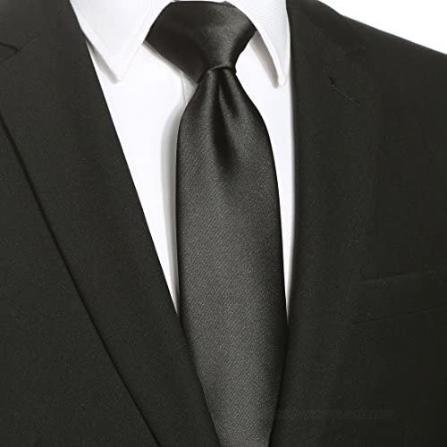 KissTies Solid Satin Tie Pure Color Necktie Mens Ties + Gift Box