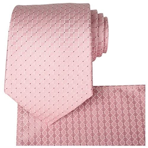 KissTies Tie And Pocket Square Solid Color Checkered Ties