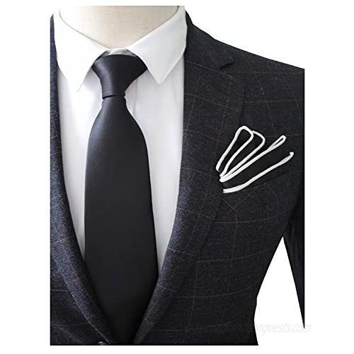 Mens Wedding Tie Wholesale Groomsman Solid Color Skinny Ties 5 Pack (2 inch)
