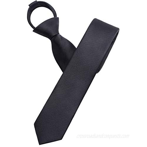 Mumusung Men's Solid Color Slim Skinny Tie 2 Necktie