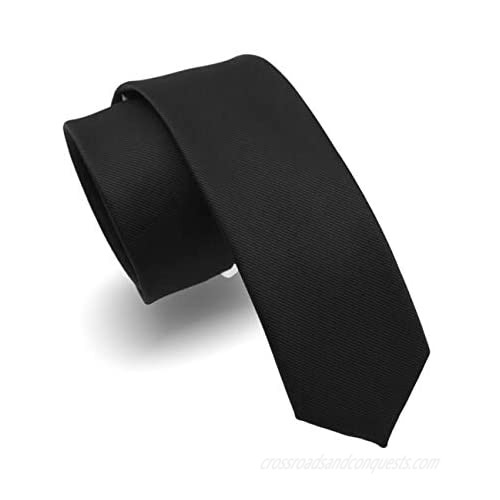 RBOCOTT 2.4" Solid Color Skinny Tie for Men Slim Necktie(6cm)