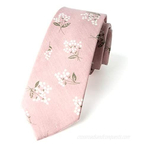 Spring Notion Men's Cotton Printed Floral Skinny Tie