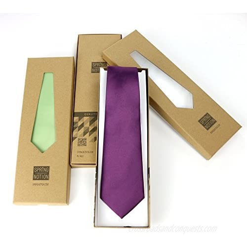 Spring Notion Men's Solid Color Satin Microfiber Tie Regular and Skinny Width