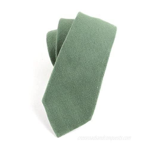 TAGERWILEN Cotton Solid Skinny Men's Necktie 2.36 Tie