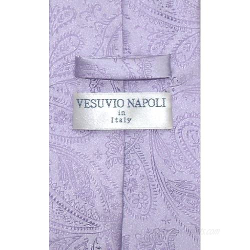 Vesuvio Napoli NeckTie LAVENDER Purple Color Paisley Design Men's Neck Tie