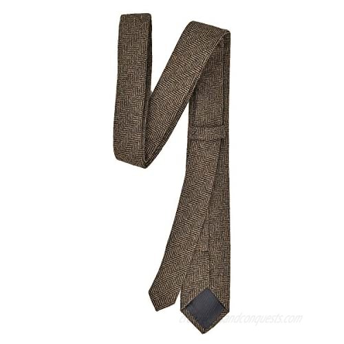 VOBOOM Mens Necktie Skinny Tie Tweed Pattern Woolen Neck Tie