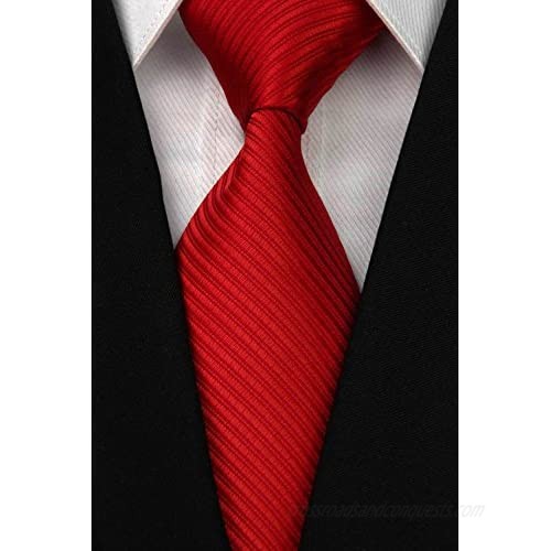 Wehug Lot 9 PCS Classic Men's tie 100% Silk Tie Woven Jacquard Neckties Solid Ties for men