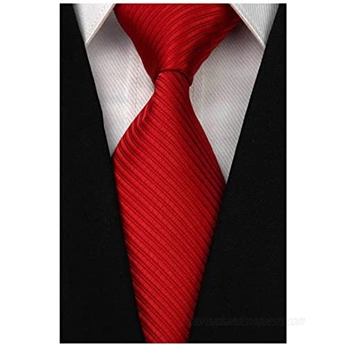 Wehug Men's Classic Solid Tie Silk Woven Necktie Jacquard Neck Ties For Men