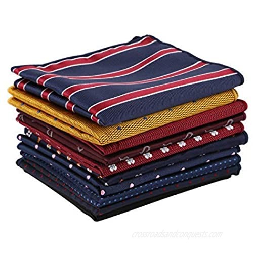 Driew 11 Pcs Men Suit Pocket Square Handkerchiefs with Assorted Pattern