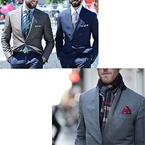 Driew 11 Pcs Men Suit Pocket Square Handkerchiefs with Assorted Pattern