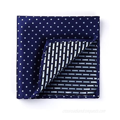 HISDERN 6 Pieces Pocket Squares for Men Assorted Woven Pocket Square Handkerchiefs Set Wedding Gift