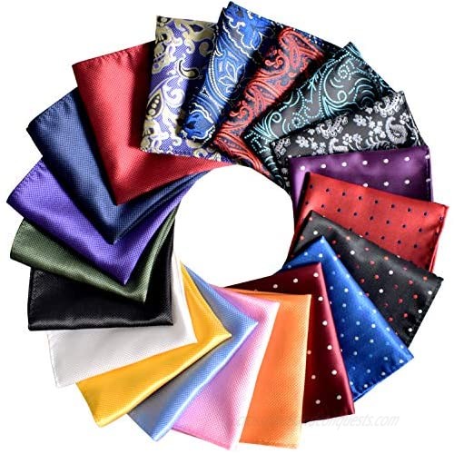 Pocket Squares for Men 20 Pack Mens Pocket Squares handkerchiefs Set Assorted Colors with Box