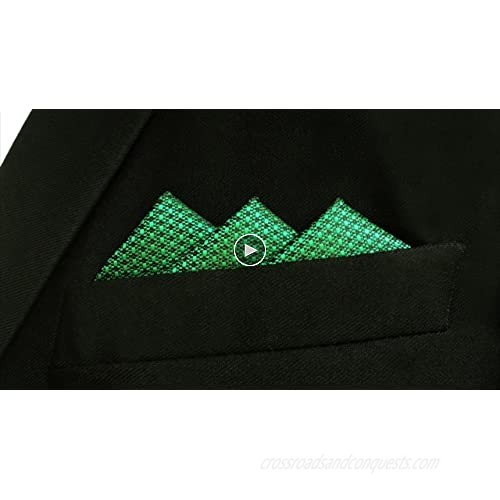 S&W SHLAX&WING Pocket Square for Men Solid Green Classic for Suit Handkerchief