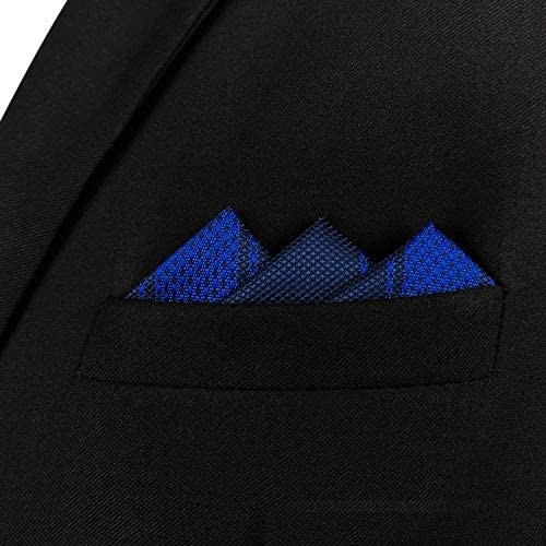 S&W SHLAX&WING Pocket Squares for Men Royal Blue Navy Striped