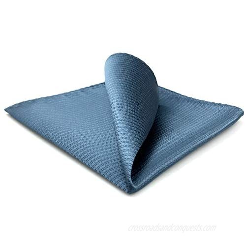 S&W SHLAX&WING Pocket Squares for Men Steel Blue Solid Color