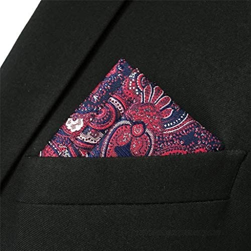 S&W SHLAX&WING Red Mens Pocket Square for Wedding Party Paisley 12.6 Large Handkerchief