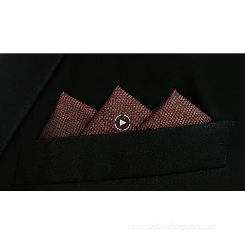 S&W SHLAX&WING Solid Maroon Red Pocket Square Handkerchief Wedding XL