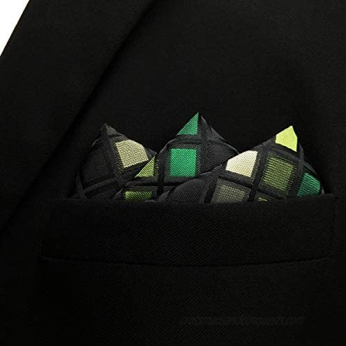 S&W SHLAX&WING Ties for Men Neckties Dark Green Check