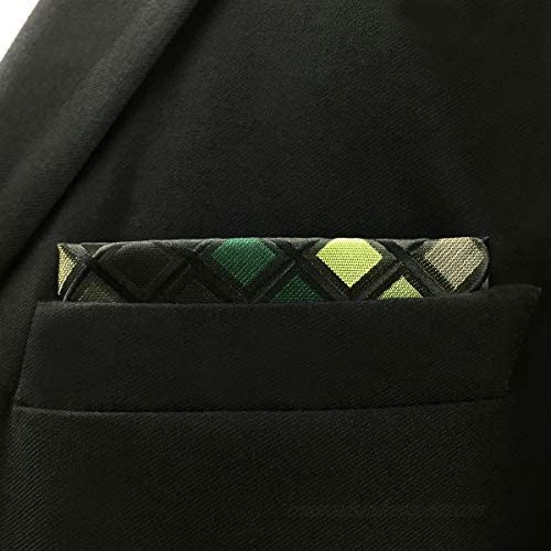 S&W SHLAX&WING Ties for Men Neckties Dark Green Check