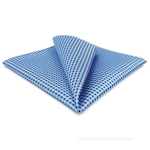 SHLAX&WING Blue Dots Dotty Men's Hanky Silk Pocket Square For Business