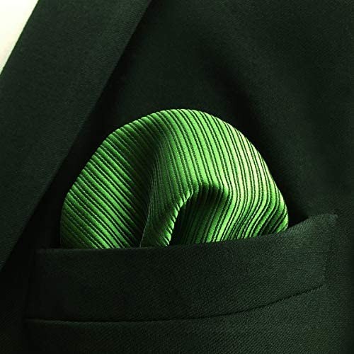 SHLAX&WING Mens Pocket Square Solid Color Green for Suit Jacket Wedding Party