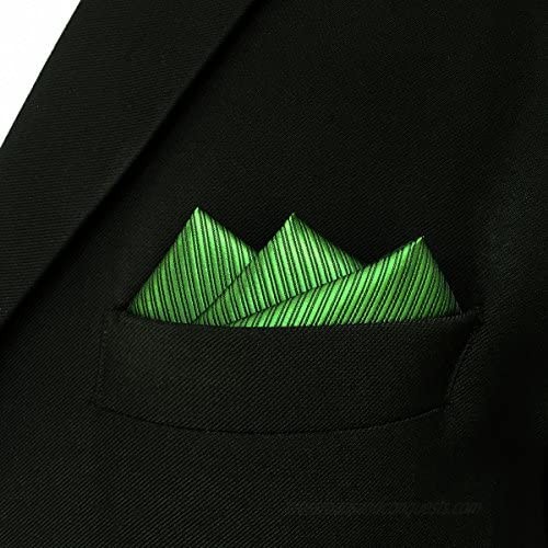 SHLAX&WING Mens Pocket Square Solid Color Green for Suit Jacket Wedding Party