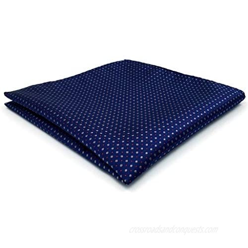 SHLAX&WING Navy Dots Pocket Square for Men Silk Business Handkerchief New