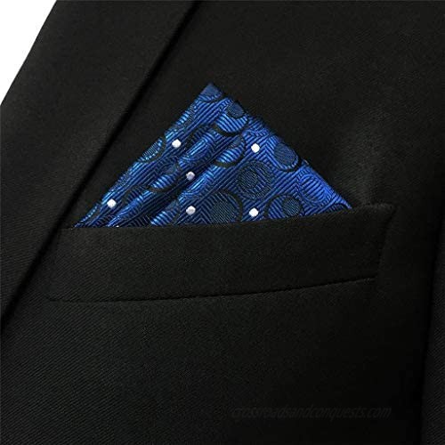 Shlax & Wing Navy Hanky Dots Mens Silk Pocket Square Blue Large 12.6 inches