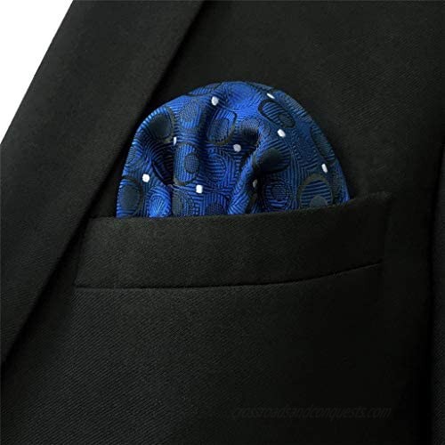 Shlax & Wing Navy Hanky Dots Mens Silk Pocket Square Blue Large 12.6 inches