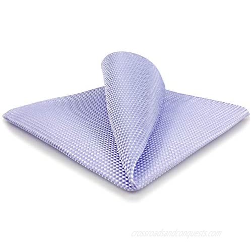 SHLAX&WING Pocket Square for Men Solid Color Lavender Silk Large 12.6 inches