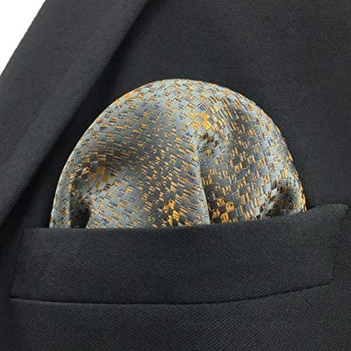 SHLAX&WING Silk Pocket Square for Men Bronze 12.6 inches Large Wedding Party