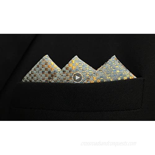 SHLAX&WING Silk Pocket Square for Men Bronze 12.6 inches Large Wedding Party