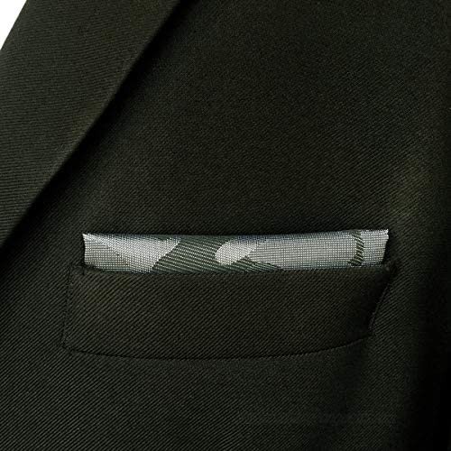 SHLAX&WING Unique Grey Pocket Square for Men Camo Camouflage 12.6 inches
