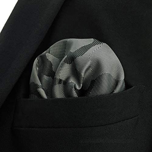 SHLAX&WING Unique Grey Pocket Square for Men Camo Camouflage 12.6 inches